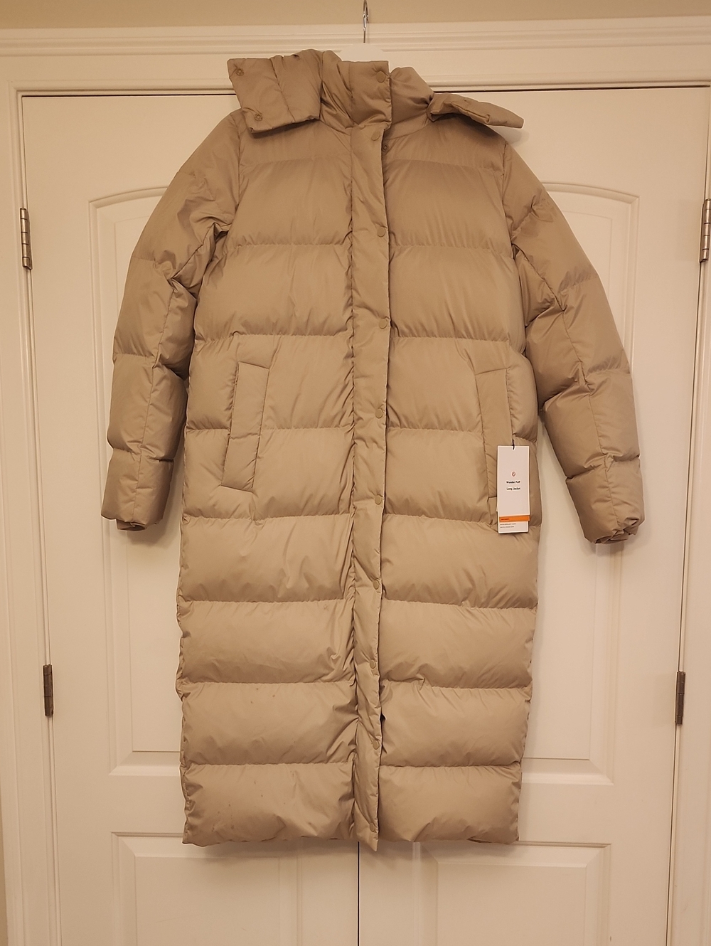lululemon athletica Long Quilted Puffer Coat in Beige